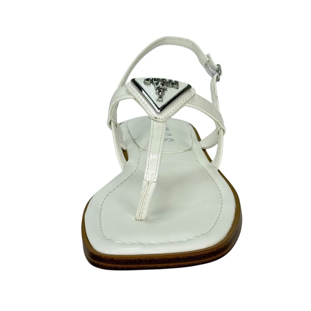 Guess Los Angeles Rainey White Patent Leather Womens Thong Sandals Size 6.5M - Picture 6 of 11
